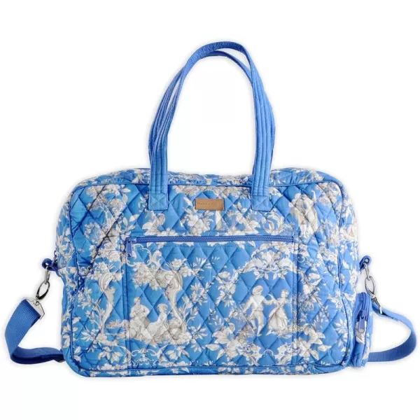 imageMaison d Hermine Weekend Bag Cotton Quilted Duffel Overnight Luggage Weekender Gym Bag for Gifts Travel Men Women Business Travellers Family Trip Bonobo  Blue31  Joli Jouy