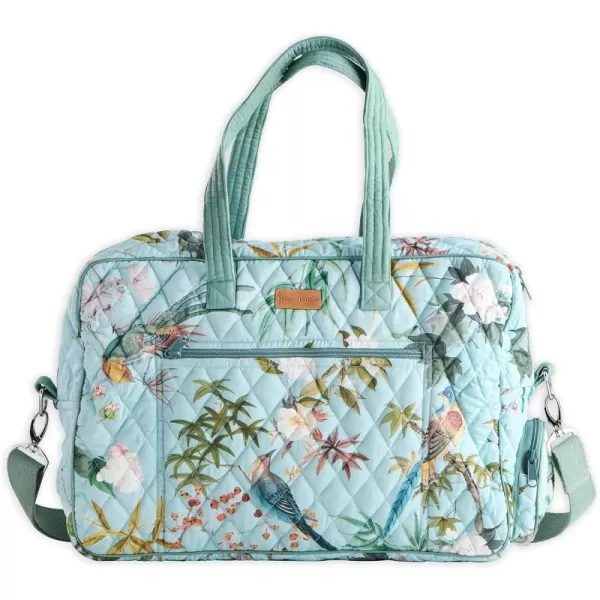 imageMaison d Hermine Weekend Bag Cotton Quilted Duffel Overnight Luggage Weekender Gym Bag for Gifts Travel Men Women Business Travellers Family Trip Bonobo  Blue29  Hokuzai  Green