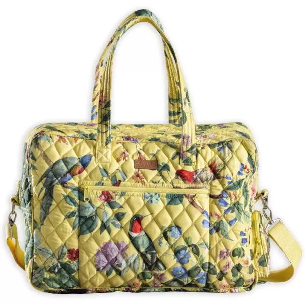 imageMaison d Hermine Weekend Bag Cotton Quilted Duffel Overnight Luggage Weekender Gym Bag for Gifts Travel Men Women Business Travellers Family Trip Bonobo  Blue10  Eden  Yellow