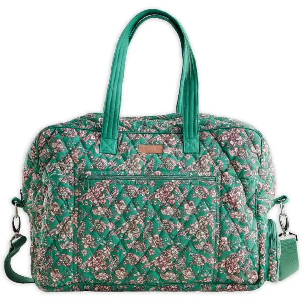 imageMaison d Hermine Weekend Bag Cotton Quilted Duffel Overnight Luggage Weekender Gym Bag for Gifts Travel Men Women Business Travellers Family Trip Bonobo  Blue34  Surya  Green