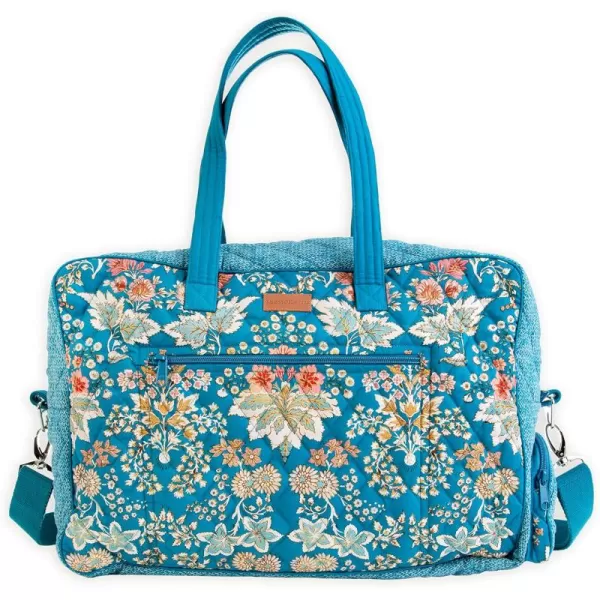 imageMaison d Hermine Weekend Bag Cotton Quilted Duffel Overnight Luggage Weekender Gym Bag for Gifts Travel Men Women Business Travellers Family Trip Bonobo  Blue44  Marquise  Blue