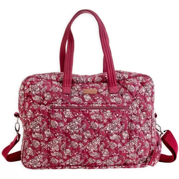 imageMaison d Hermine Weekend Bag Cotton Quilted Duffel Overnight Luggage Weekender Gym Bag for Gifts Travel Men Women Business Travellers Family Trip Bonobo  Blue43  Surya  Maroon