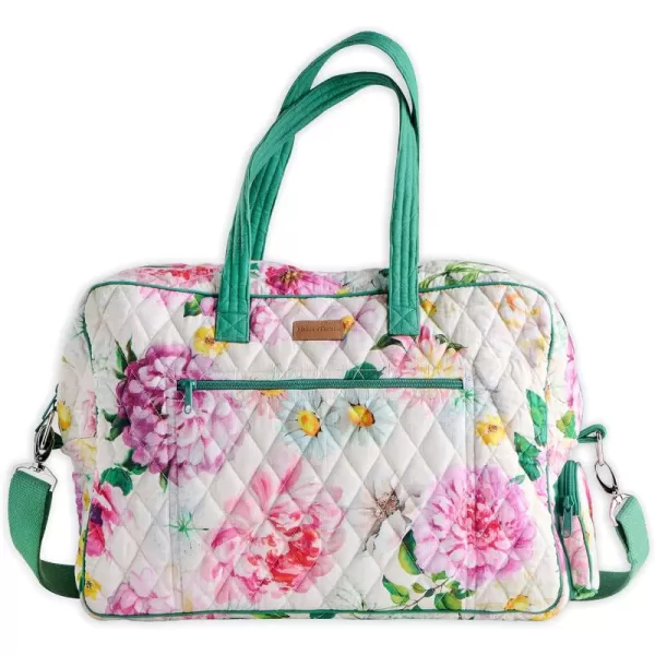 imageMaison d Hermine Weekend Bag Cotton Quilted Duffel Overnight Luggage Weekender Gym Bag for Gifts Travel Men Women Business Travellers Family Trip Bonobo  Blue33  Pivoine
