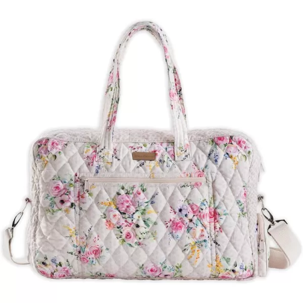 imageMaison d Hermine Weekend Bag Cotton Quilted Duffel Overnight Luggage Weekender Gym Bag for Gifts Travel Men Women Business Travellers Family Trip Bonobo  Blue3  Sweet Rose Lavender  Lush