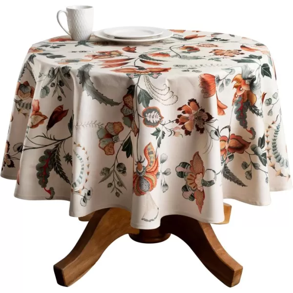 imageMaison d Hermine 100 Cotton Table Cover  63quot Diameter Round Decorative Tablecloth  Washable Tablecloths for Dining Home Farmhouse ampamp Party  Ideal for Spring ampamp Summer  Dalida Collection