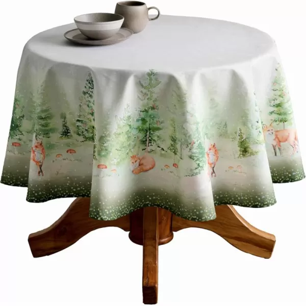 imageMaison d Hermine 100 Cotton Table Cover  63quot Diameter Round Decorative Tablecloth  Washable Tablecloths for Dining Home Farmhouse ampamp Party  for Spring ampamp Summer  Winter Mornings Collection