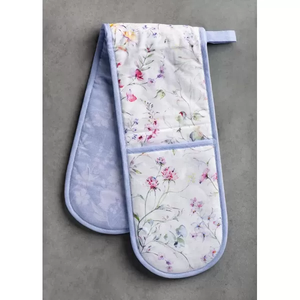 imageMaison d Hermine Double Oven Gloves 100 Cotton Double Oven Mitt Heat Resistant BBQ Cooking Gloves with Loop Grilling Handling Hot Pans Colmar  SpringSummer 7quotx35quotSummer Floral