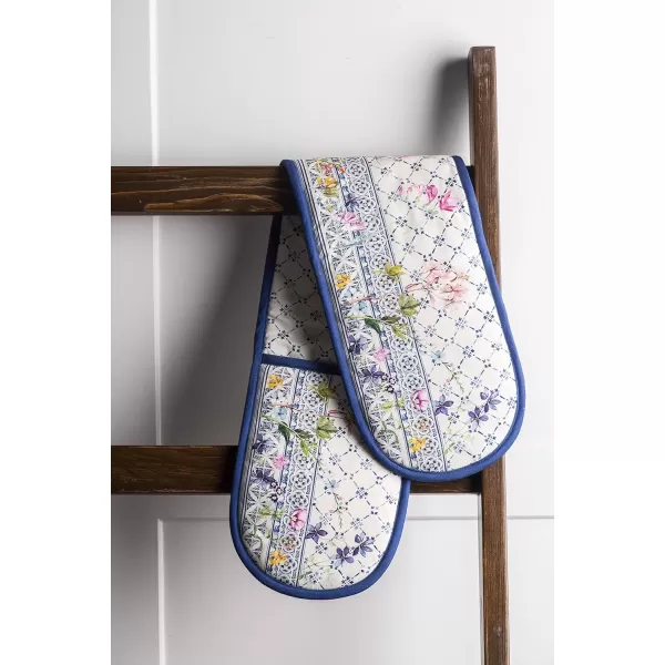 imageMaison d Hermine Double Oven Gloves 100 Cotton Double Oven Mitt Heat Resistant BBQ Cooking Gloves with Loop Grilling Handling Hot Pans Colmar  SpringSummer 7quotx35quot8  Faience