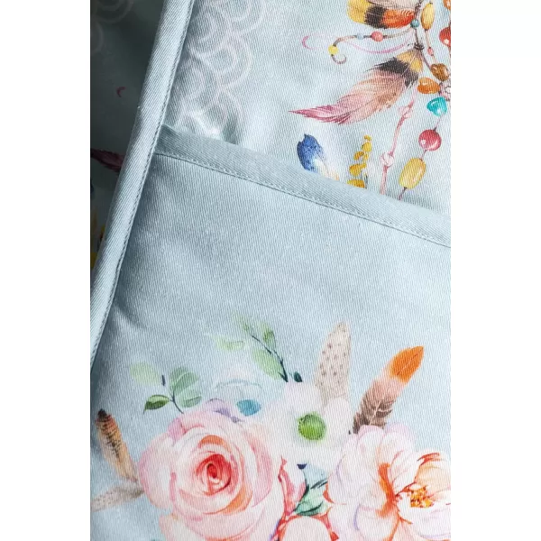 imageMaison d Hermine Double Oven Gloves 100 Cotton Double Oven Mitt Heat Resistant BBQ Cooking Gloves with Loop Grilling Handling Hot Pans Colmar  SpringSummer 7quotx35quot47  Ibiza