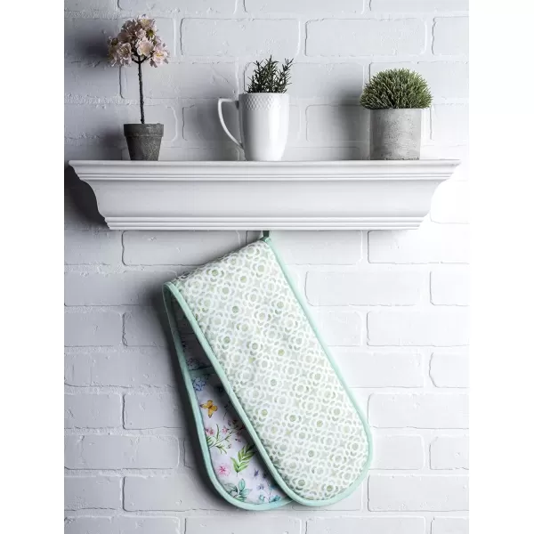 imageMaison d Hermine Double Oven Gloves 100 Cotton Double Oven Mitt Heat Resistant BBQ Cooking Gloves with Loop Grilling Handling Hot Pans Colmar  SpringSummer 7quotx35quot14  Just Floral