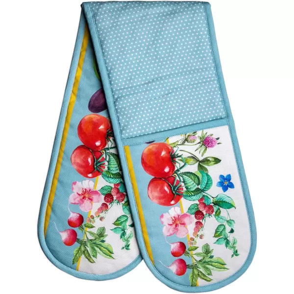 imageMaison d Hermine Double Oven Gloves 100 Cotton Double Oven Mitt Heat Resistant BBQ Cooking Gloves with Loop Grilling Handling Hot Pans Colmar  SpringSummer 7quotx35quot30  Giverny
