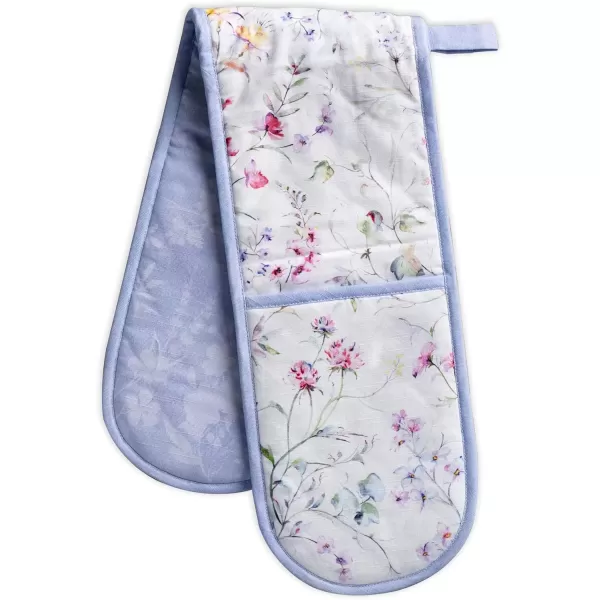 imageMaison d Hermine Double Oven Gloves 100 Cotton Double Oven Mitt Heat Resistant BBQ Cooking Gloves with Loop Grilling Handling Hot Pans Colmar  SpringSummer 7quotx35quotSummer Floral