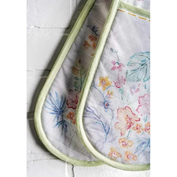 imageMaison d Hermine Double Oven Gloves 100 Cotton Double Oven Mitt Heat Resistant BBQ Cooking Gloves with Loop Grilling Handling Hot Pans Colmar  SpringSummer 7quotx35quot52  Paradise Island