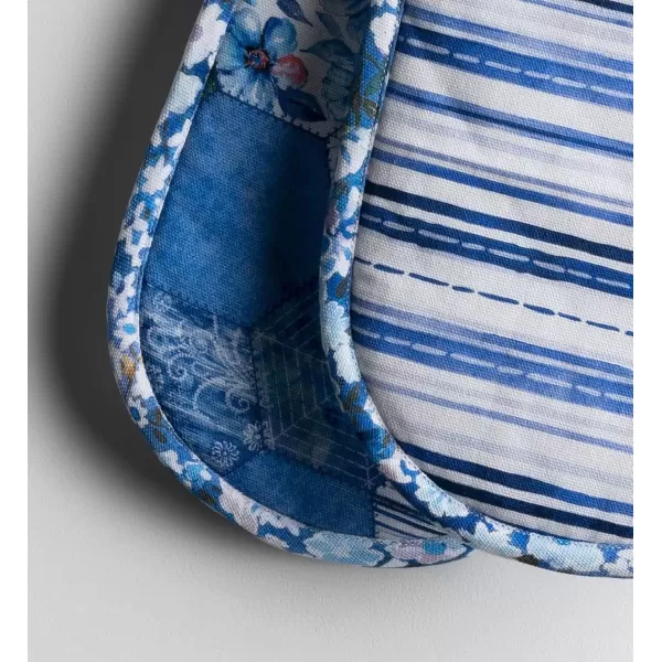 imageMaison d Hermine Double Oven Gloves 100 Cotton Double Oven Mitt Heat Resistant BBQ Cooking Gloves with Loop Grilling Handling Hot Pans Colmar  SpringSummer 7quotx35quot19  Summer Blues