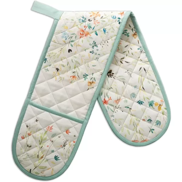 imageMaison d Hermine Double Oven Gloves 100 Cotton Double Oven Mitt Heat Resistant BBQ Cooking Gloves with Loop Grilling Handling Hot Pans Colmar  SpringSummer 7quotx35quot10  Colmar