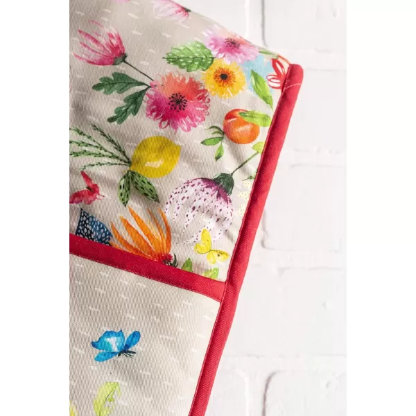 imageMaison d Hermine Double Oven Gloves 100 Cotton Double Oven Mitt Heat Resistant BBQ Cooking Gloves with Loop Grilling Handling Hot Pans Colmar  SpringSummer 7quotx35quot21  Jardin Dete  Fog