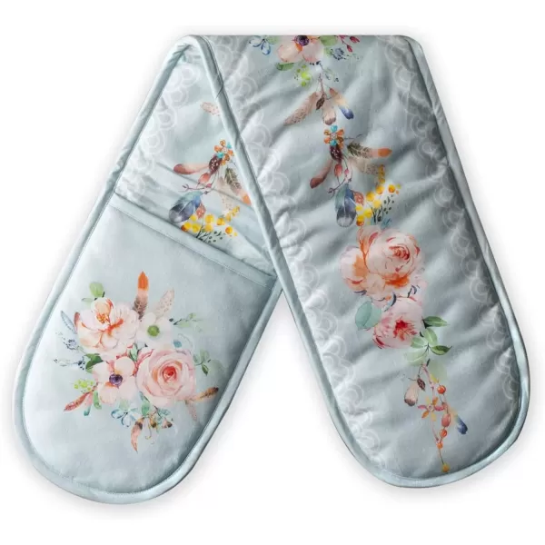 imageMaison d Hermine Double Oven Gloves 100 Cotton Double Oven Mitt Heat Resistant BBQ Cooking Gloves with Loop Grilling Handling Hot Pans Colmar  SpringSummer 7quotx35quot47  Ibiza