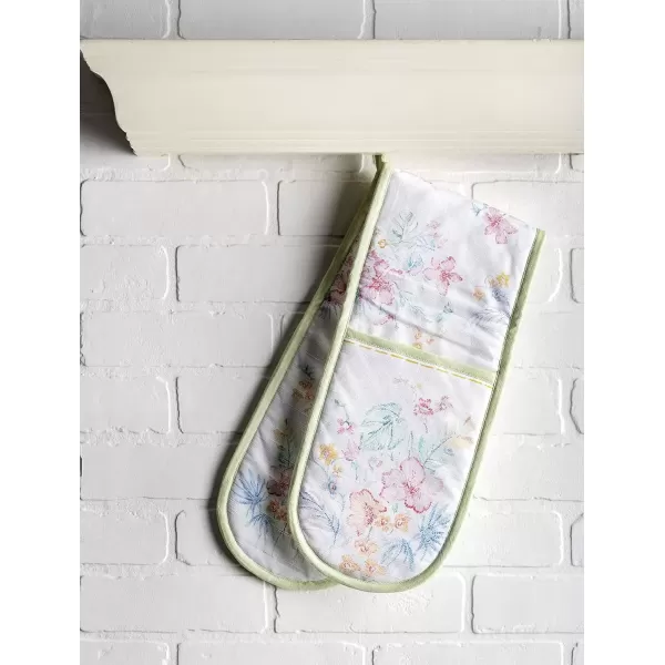 imageMaison d Hermine Double Oven Gloves 100 Cotton Double Oven Mitt Heat Resistant BBQ Cooking Gloves with Loop Grilling Handling Hot Pans Colmar  SpringSummer 7quotx35quot52  Paradise Island
