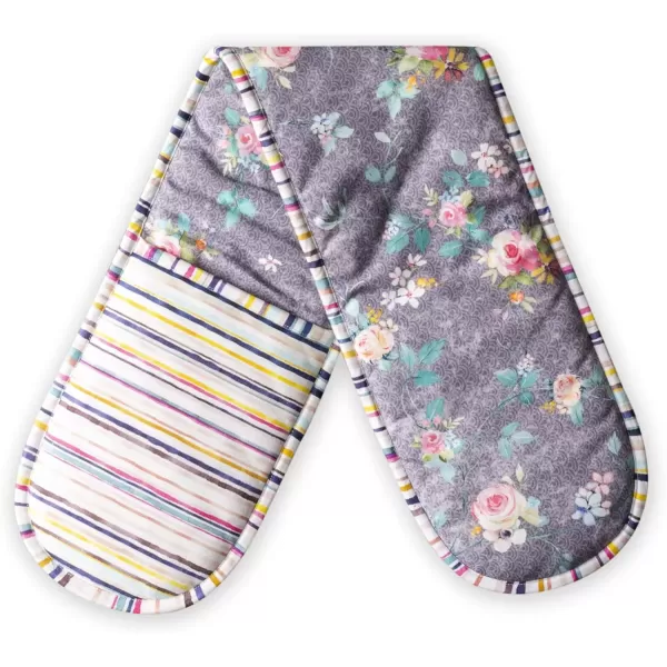 imageMaison d Hermine Double Oven Gloves 100 Cotton Double Oven Mitt Heat Resistant BBQ Cooking Gloves with Loop Grilling Handling Hot Pans Colmar  SpringSummer 7quotx35quot22  Sweet Rose Lavender  Lush