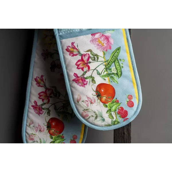 imageMaison d Hermine Double Oven Gloves 100 Cotton Double Oven Mitt Heat Resistant BBQ Cooking Gloves with Loop Grilling Handling Hot Pans Colmar  SpringSummer 7quotx35quot30  Giverny