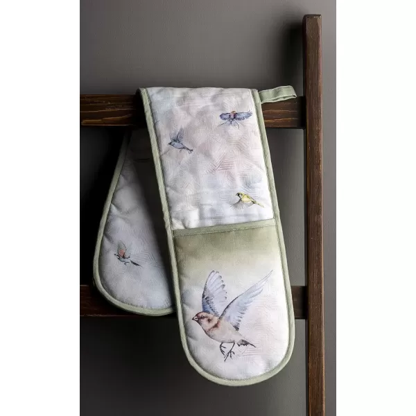 imageMaison d Hermine Double Oven Gloves 100 Cotton Double Oven Mitt Heat Resistant BBQ Cooking Gloves with Loop Grilling Handling Hot Pans Colmar  SpringSummer 7quotx35quot26  Flying Birds