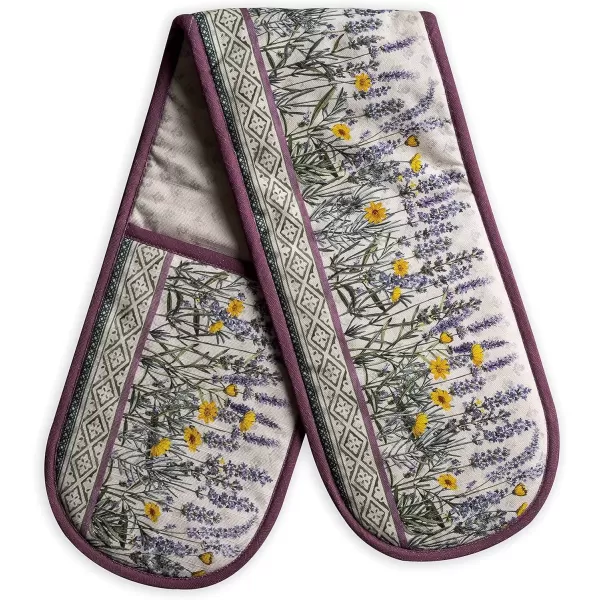 imageMaison d Hermine Double Oven Gloves 100 Cotton Double Oven Mitt Heat Resistant BBQ Cooking Gloves with Loop Grilling Handling Hot Pans Colmar  SpringSummer 7quotx35quot15  Fanny Lavender