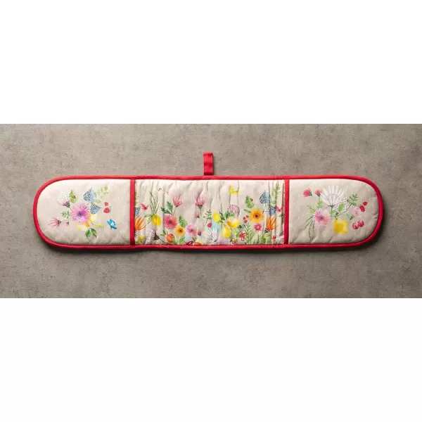 imageMaison d Hermine Double Oven Gloves 100 Cotton Double Oven Mitt Heat Resistant BBQ Cooking Gloves with Loop Grilling Handling Hot Pans Colmar  SpringSummer 7quotx35quot21  Jardin Dete  Fog