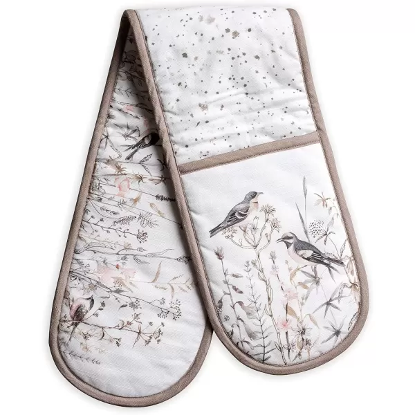 imageMaison d Hermine Double Oven Gloves 100 Cotton Double Oven Mitt Heat Resistant BBQ Cooking Gloves with Loop Grilling Handling Hot Pans Colmar  SpringSummer 7quotx35quot31  Meadow Florals  Brown