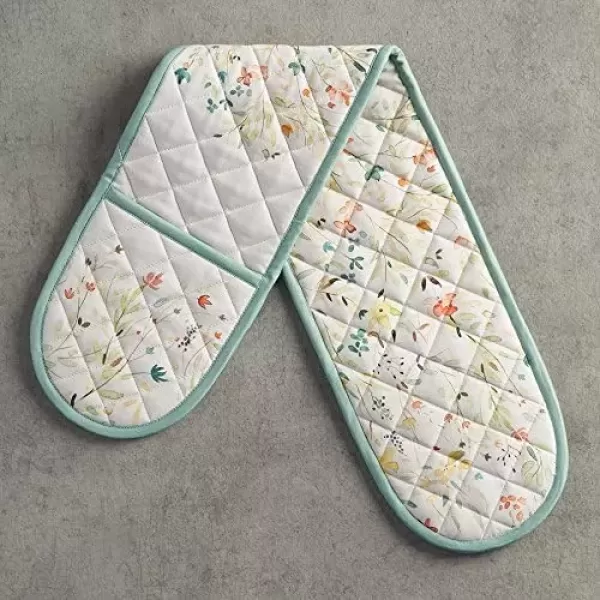 imageMaison d Hermine Double Oven Gloves 100 Cotton Double Oven Mitt Heat Resistant BBQ Cooking Gloves with Loop Grilling Handling Hot Pans Colmar  SpringSummer 7quotx35quot10  Colmar