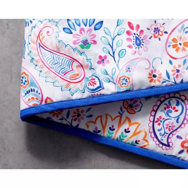 imageMaison d Hermine Double Oven Gloves 100 Cotton Double Oven Mitt Heat Resistant BBQ Cooking Gloves with Loop Grilling Handling Hot Pans Colmar  SpringSummer 7quotx35quot48  Indian Floral