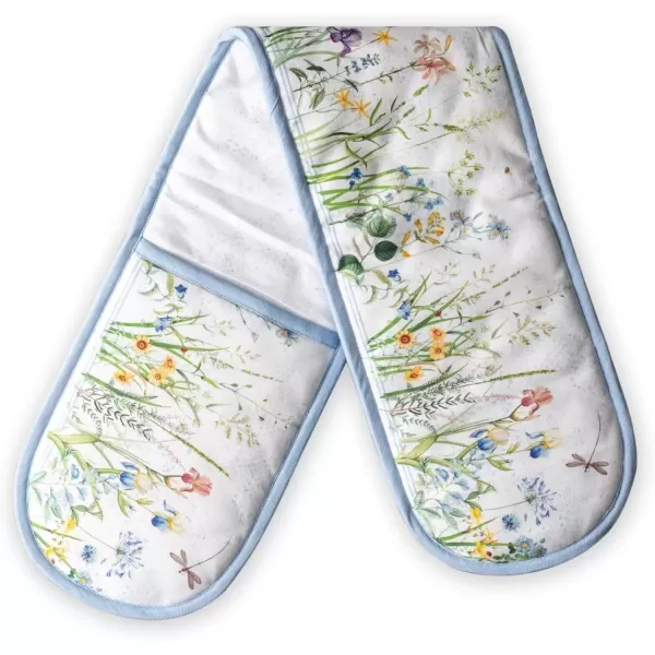imageMaison d Hermine Double Oven Gloves 100 Cotton Double Oven Mitt Heat Resistant BBQ Cooking Gloves with Loop Grilling Handling Hot Pans Colmar  SpringSummer 7quotx35quot9  Fleurs De Mai