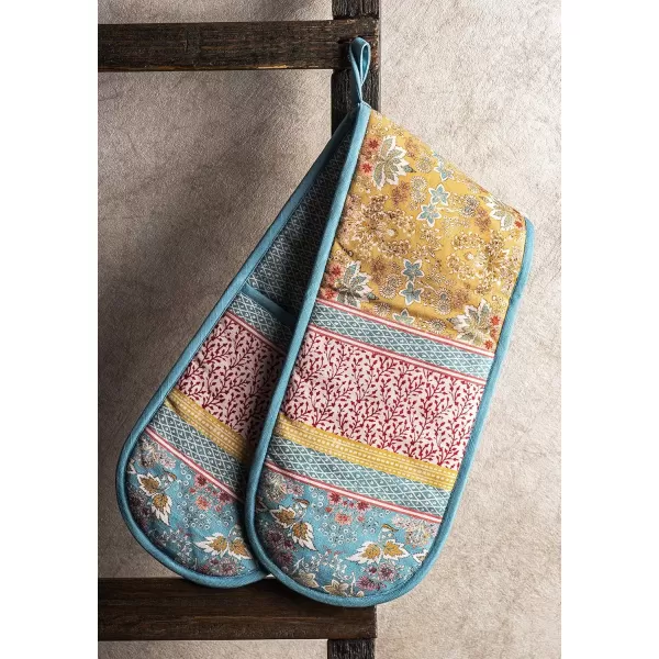 imageMaison d Hermine Double Oven Gloves 100 Cotton Double Oven Mitt Heat Resistant BBQ Cooking Gloves with Loop Grilling Handling Hot Pans Colmar  SpringSummer 7quotx35quot4  Marquise