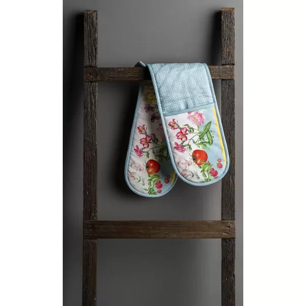 imageMaison d Hermine Double Oven Gloves 100 Cotton Double Oven Mitt Heat Resistant BBQ Cooking Gloves with Loop Grilling Handling Hot Pans Colmar  SpringSummer 7quotx35quot30  Giverny