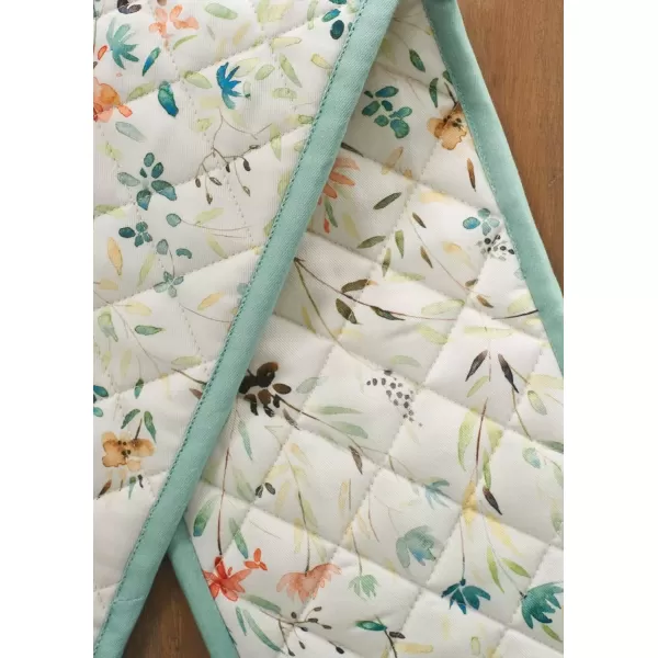 imageMaison d Hermine Double Oven Gloves 100 Cotton Double Oven Mitt Heat Resistant BBQ Cooking Gloves with Loop Grilling Handling Hot Pans Colmar  SpringSummer 7quotx35quot10  Colmar