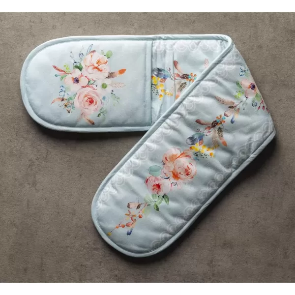 imageMaison d Hermine Double Oven Gloves 100 Cotton Double Oven Mitt Heat Resistant BBQ Cooking Gloves with Loop Grilling Handling Hot Pans Colmar  SpringSummer 7quotx35quot47  Ibiza