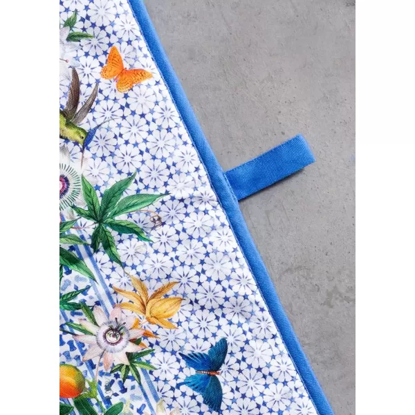 imageMaison d Hermine Double Oven Gloves 100 Cotton Double Oven Mitt Heat Resistant BBQ Cooking Gloves with Loop Grilling Handling Hot Pans Colmar  SpringSummer 7quotx35quot33  Passiflora