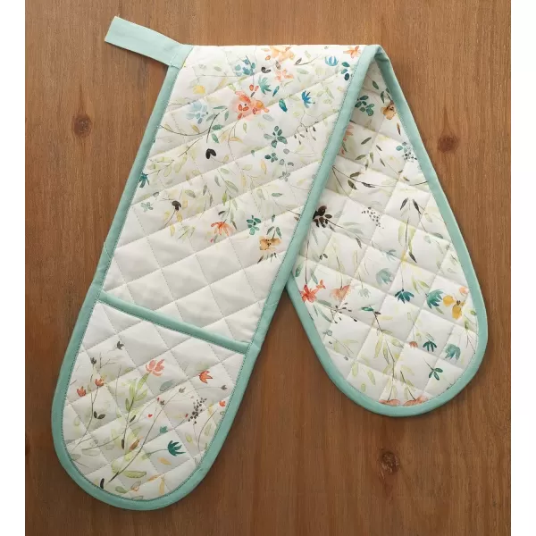 imageMaison d Hermine Double Oven Gloves 100 Cotton Double Oven Mitt Heat Resistant BBQ Cooking Gloves with Loop Grilling Handling Hot Pans Colmar  SpringSummer 7quotx35quot10  Colmar
