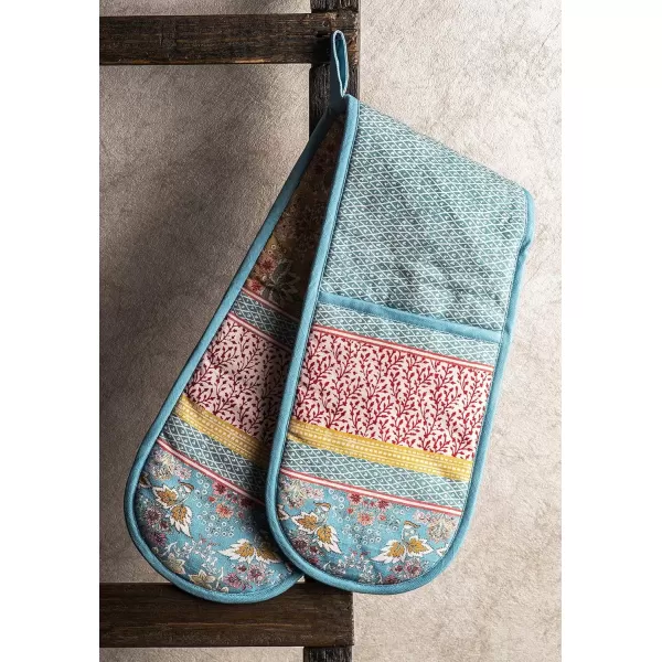 imageMaison d Hermine Double Oven Gloves 100 Cotton Double Oven Mitt Heat Resistant BBQ Cooking Gloves with Loop Grilling Handling Hot Pans Colmar  SpringSummer 7quotx35quot4  Marquise