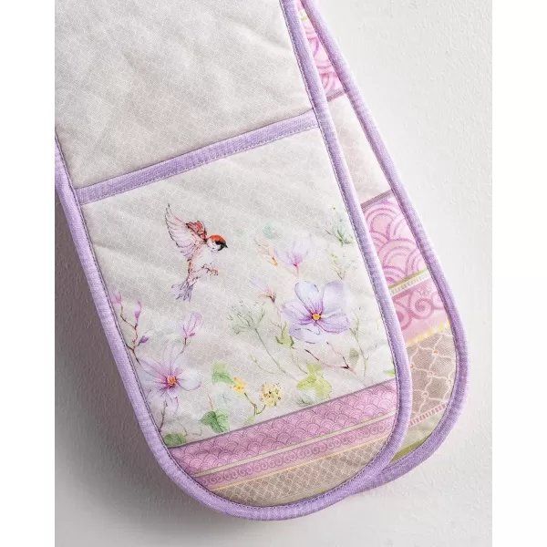 imageMaison d Hermine Double Oven Gloves 100 Cotton Double Oven Mitt Heat Resistant BBQ Cooking Gloves with Loop Grilling Handling Hot Pans Colmar  SpringSummer 7quotx35quotMagnolia Mornings