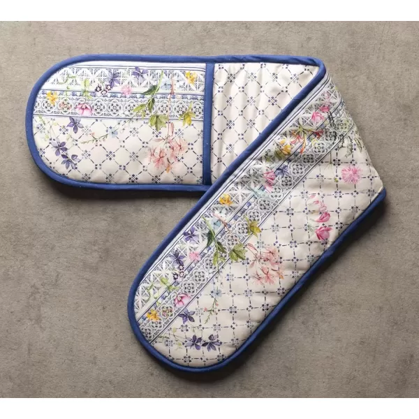 imageMaison d Hermine Double Oven Gloves 100 Cotton Double Oven Mitt Heat Resistant BBQ Cooking Gloves with Loop Grilling Handling Hot Pans Colmar  SpringSummer 7quotx35quot8  Faience
