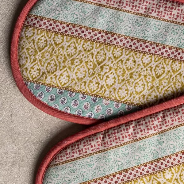 imageMaison d Hermine Double Oven Gloves 100 Cotton Double Oven Mitt Heat Resistant BBQ Cooking Gloves with Loop Grilling Handling Hot Pans Colmar  SpringSummer 7quotx35quot13  Provence
