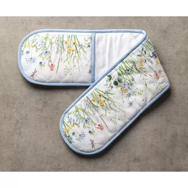 imageMaison d Hermine Double Oven Gloves 100 Cotton Double Oven Mitt Heat Resistant BBQ Cooking Gloves with Loop Grilling Handling Hot Pans Colmar  SpringSummer 7quotx35quot9  Fleurs De Mai