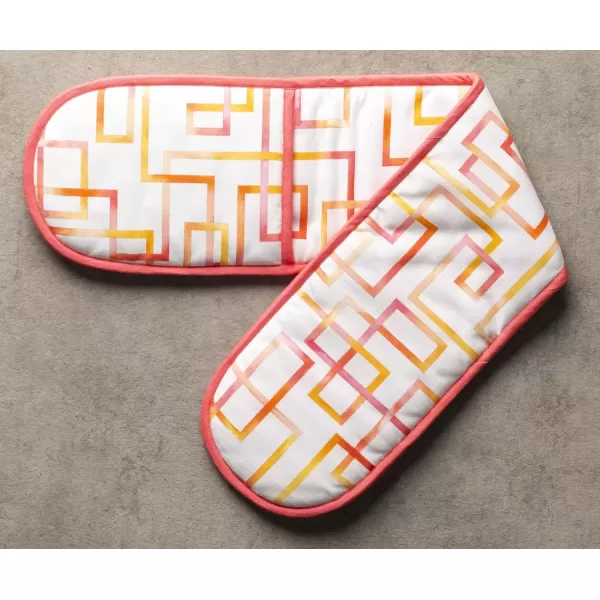 imageMaison d Hermine Double Oven Gloves 100 Cotton Double Oven Mitt Heat Resistant BBQ Cooking Gloves with Loop Grilling Handling Hot Pans Colmar  SpringSummer 7quotx35quot42  Summer Maze