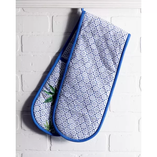 imageMaison d Hermine Double Oven Gloves 100 Cotton Double Oven Mitt Heat Resistant BBQ Cooking Gloves with Loop Grilling Handling Hot Pans Colmar  SpringSummer 7quotx35quot33  Passiflora