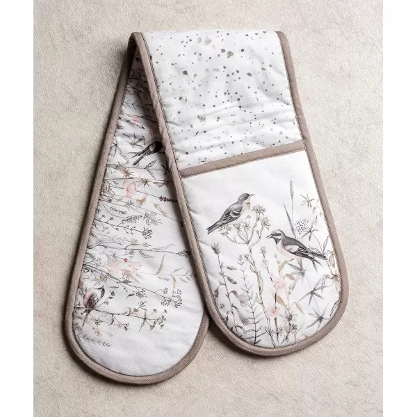 imageMaison d Hermine Double Oven Gloves 100 Cotton Double Oven Mitt Heat Resistant BBQ Cooking Gloves with Loop Grilling Handling Hot Pans Colmar  SpringSummer 7quotx35quot31  Meadow Florals  Brown