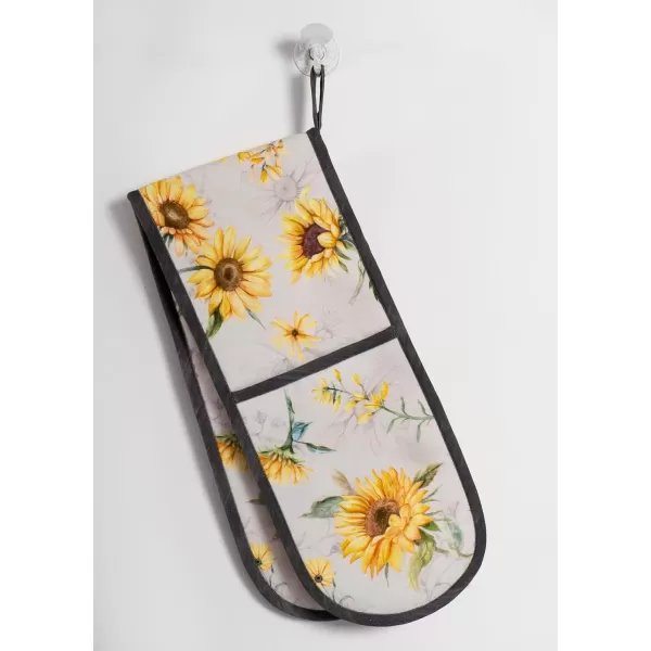 imageMaison d Hermine Double Oven Gloves 100 Cotton Double Oven Mitt Heat Resistant BBQ Cooking Gloves with Loop Grilling Handling Hot Pans Colmar  SpringSummer 7quotx35quotCandice