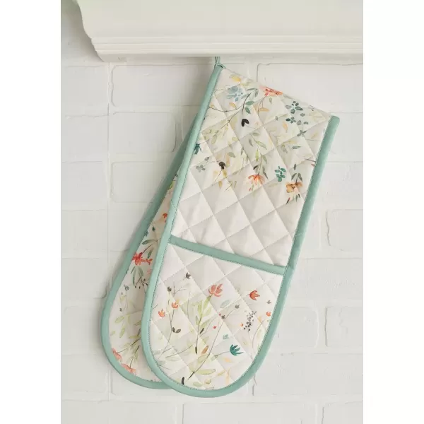 imageMaison d Hermine Double Oven Gloves 100 Cotton Double Oven Mitt Heat Resistant BBQ Cooking Gloves with Loop Grilling Handling Hot Pans Colmar  SpringSummer 7quotx35quot10  Colmar