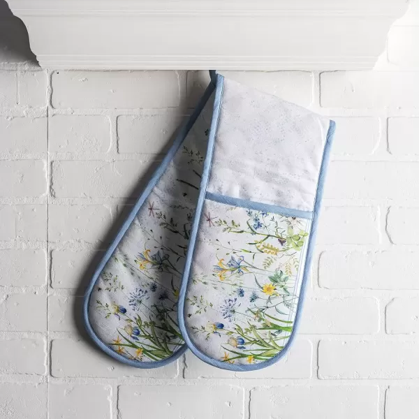 imageMaison d Hermine Double Oven Gloves 100 Cotton Double Oven Mitt Heat Resistant BBQ Cooking Gloves with Loop Grilling Handling Hot Pans Colmar  SpringSummer 7quotx35quot9  Fleurs De Mai