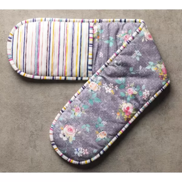 imageMaison d Hermine Double Oven Gloves 100 Cotton Double Oven Mitt Heat Resistant BBQ Cooking Gloves with Loop Grilling Handling Hot Pans Colmar  SpringSummer 7quotx35quot22  Sweet Rose Lavender  Lush