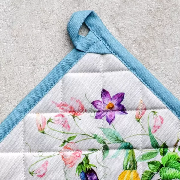 imageMaison d Hermine Hot Pads 100 Cotton Pot Holders Set of 2 with Hanging Loop Potholder Heat Resistant BBQ Baking Grilling ampamp Barbeque Birdies On Wire  SpringSummer 8quotx8quot30  Giverny